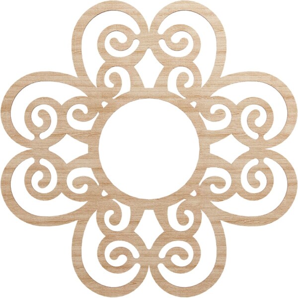 Ekena Millwork Cohen Wood Fretwork Pierced Ceiling Medallion, Alder, 30"OD x 10 1/4"ID x 1/4"T CMWP30X30X0250COAL - main